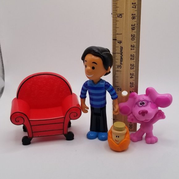 Blues Clues Toy Figures Lot Josh Magenta Thinking Chair Paprika Viacom Pink Dog - Picture 9 of 9